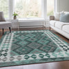 Piper Looms Chantille Tribal ACN1915 Seafoam Machine Washable Area Rug Lifestyle Image Feature