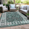 Piper Looms Chantille Tribal ACN1915 Seafoam Machine Washable Area Rug Outdoor Lifestyle Image Feature