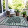 Piper Looms Chantille Tribal ACN1915 Seafoam Machine Washable Area Rug Outdoor Lifestyle Image Feature