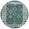 Piper Looms Chantille Tribal ACN1915 Seafoam Machine Washable Area Rug Round Main Image