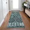Piper Looms Chantille Tribal ACN1915 Seafoam Machine Washable Area Rug Runner Lifestyle Image Feature