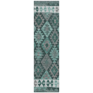 Piper Looms Chantille Tribal ACN1915 Seafoam Machine Washable Area Rug Runner Main Image