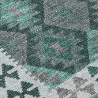 Piper Looms Chantille Tribal ACN1915 Seafoam Machine Washable Area Rug Swatch Image