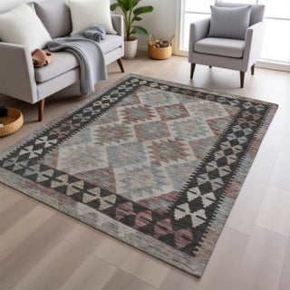 Piper Looms Chantille Tribal ACN1915 Taupe Machine Washable Area Rug Lifestyle Image Feature