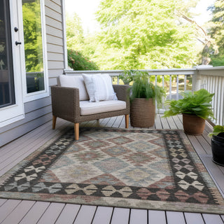 Piper Looms Chantille Tribal ACN1915 Taupe Machine Washable Area Rug Outdoor Lifestyle Image Feature