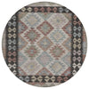 Piper Looms Chantille Tribal ACN1915 Taupe Machine Washable Area Rug Round Main Image