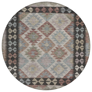 Piper Looms Chantille Tribal ACN1915 Taupe Machine Washable Area Rug Round Main Image