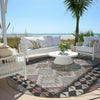 Piper Looms Chantille Tribal ACN1915 Taupe Machine Washable Area Rug Round Outdoor Lifestyle Image Feature