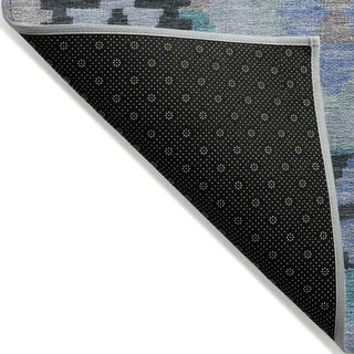 Piper Looms Chantille Tribal ACN1915 Teal Machine Washable Area Rug Backing Image