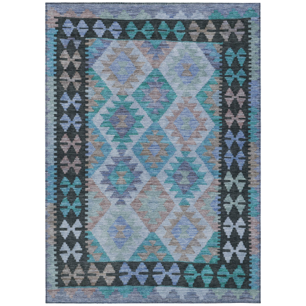 Piper Looms Chantille Tribal ACN1915 Teal Machine Washable Area Rug main image