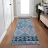Piper Looms Chantille Tribal ACN1915 Teal Machine Washable Area Rug Runner Lifestyle Image Feature