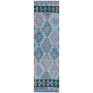 Piper Looms Chantille Tribal ACN1915 Teal Machine Washable Area Rug Runner Main Image