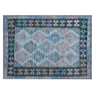 Piper Looms Chantille Tribal ACN1915 Teal Machine Washable Area Rug Scatter Main Image