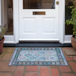 Piper Looms Chantille Tribal ACN1915 Teal Machine Washable Area Rug Scatter Outdoor Lifestyle Image Feature