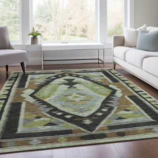 Piper Looms Chantille Tribal ACN1916 Brown Machine Washable Area Rug Lifestyle Image Feature