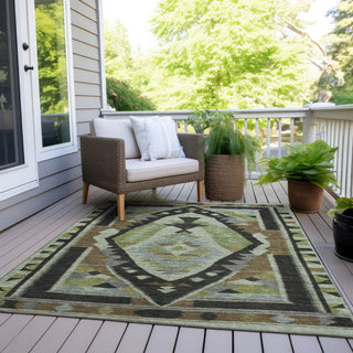 Piper Looms Chantille Tribal ACN1916 Brown Machine Washable Area Rug Outdoor Lifestyle Image Feature