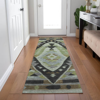 Piper Looms Chantille Tribal ACN1916 Brown Machine Washable Area Rug Runner Lifestyle Image Feature