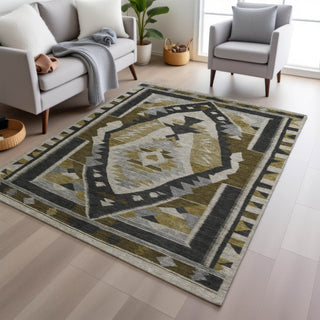 Piper Looms Chantille Tribal ACN1916 Chocolate Machine Washable Area Rug Lifestyle Image Feature