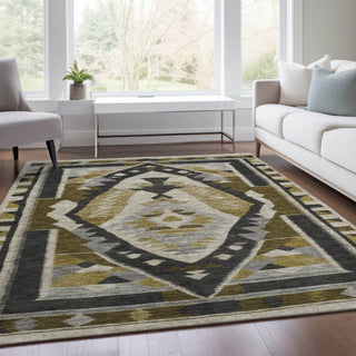 Piper Looms Chantille Tribal ACN1916 Chocolate Machine Washable Area Rug Lifestyle Image Feature