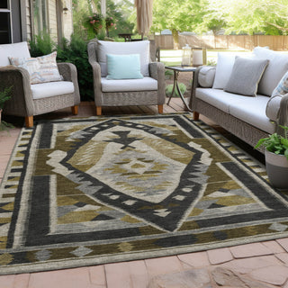 Piper Looms Chantille Tribal ACN1916 Chocolate Machine Washable Area Rug Outdoor Lifestyle Image Feature