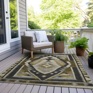 Piper Looms Chantille Tribal ACN1916 Chocolate Machine Washable Area Rug Outdoor Lifestyle Image Feature