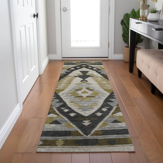 Piper Looms Chantille Tribal ACN1916 Chocolate Machine Washable Area Rug Runner Lifestyle Image Feature