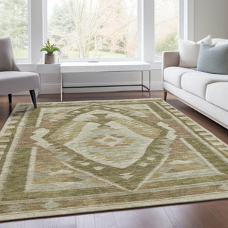 Piper Looms Chantille Tribal ACN1916 Linen Machine Washable Area Rug Lifestyle Image Feature