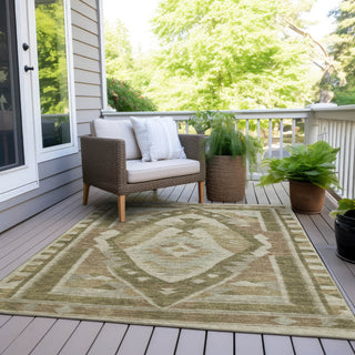 Piper Looms Chantille Tribal ACN1916 Linen Machine Washable Area Rug Outdoor Lifestyle Image Feature