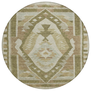 Piper Looms Chantille Tribal ACN1916 Linen Machine Washable Area Rug Round Main Image