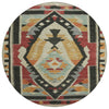 Piper Looms Chantille Tribal ACN1916 Red Machine Washable Area Rug Round Main Image