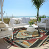 Piper Looms Chantille Tribal ACN1916 Red Machine Washable Area Rug Round Outdoor Lifestyle Image Feature