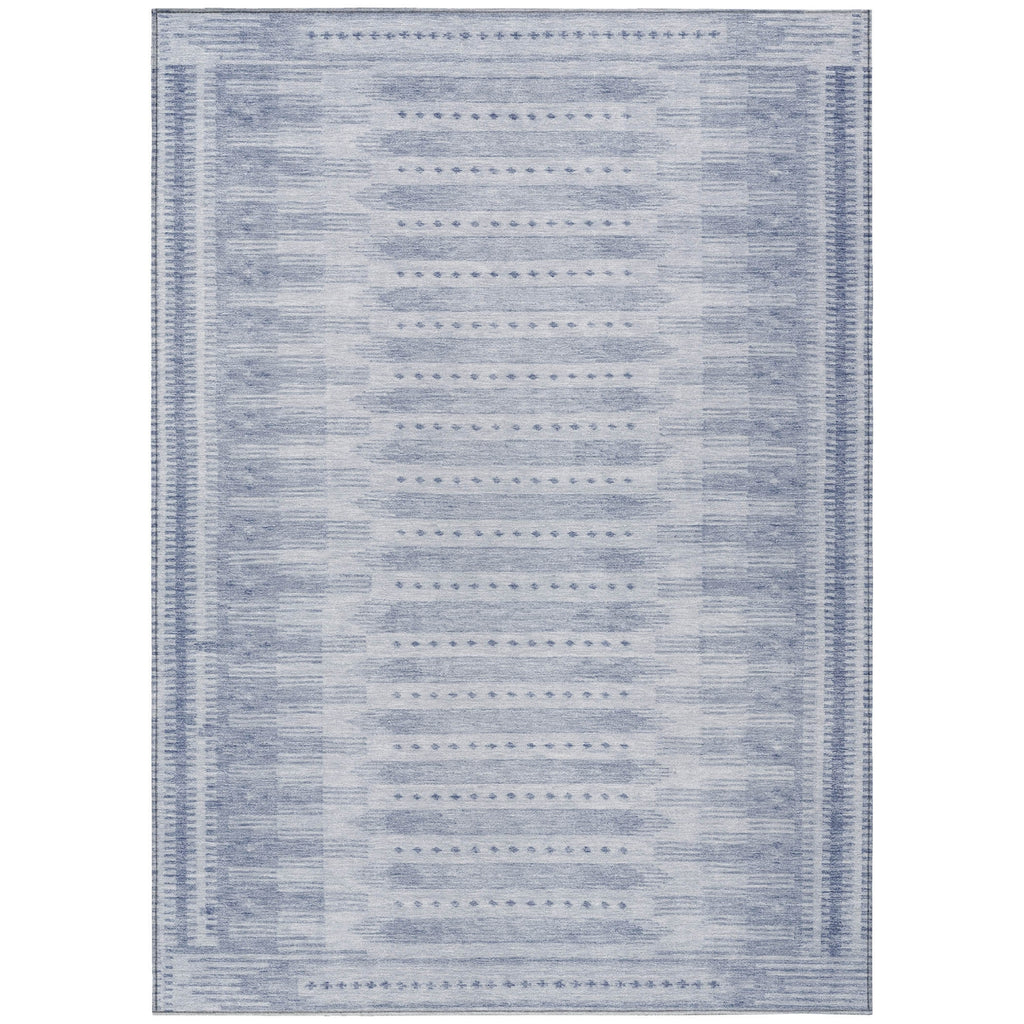 Piper Looms Chantille Border ACN1917 Blue Machine Washable Area Rug main image