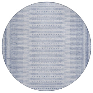 Piper Looms Chantille Border ACN1917 Blue Machine Washable Area Rug Round Main Image