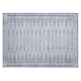 Piper Looms Chantille Border ACN1917 Blue Machine Washable Area Rug Scatter Main Image