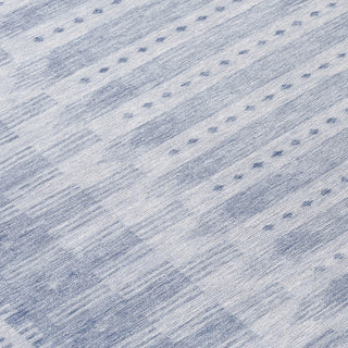 Piper Looms Chantille Border ACN1917 Blue Machine Washable Area Rug Swatch Image