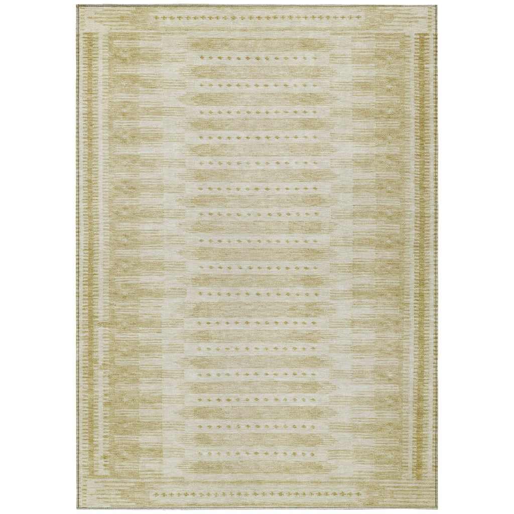 Piper Looms Chantille Border ACN1917 Gold Machine Washable Area Rug main image