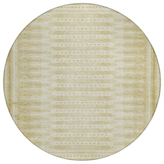 Piper Looms Chantille Border ACN1917 Gold Machine Washable Area Rug Round Main Image