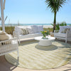 Piper Looms Chantille Border ACN1917 Gold Machine Washable Area Rug Round Outdoor Lifestyle Image Feature