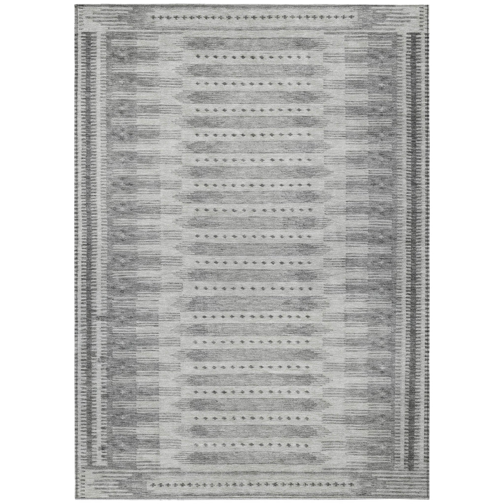 Piper Looms Chantille Border ACN1917 Gray Machine Washable Area Rug main image