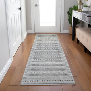 Piper Looms Chantille Border ACN1917 Gray Machine Washable Area Rug Runner Lifestyle Image Feature