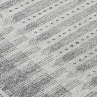 Piper Looms Chantille Border ACN1917 Gray Machine Washable Area Rug Swatch Image