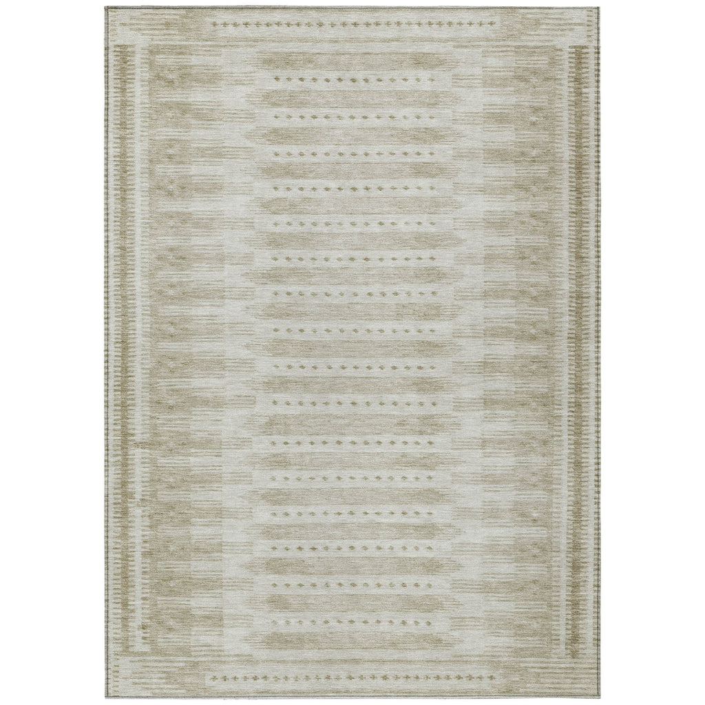 Piper Looms Chantille Border ACN1917 Khaki Machine Washable Area Rug main image