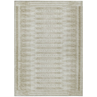 Piper Looms Chantille Border ACN1917 Khaki Machine Washable Area Rug main image