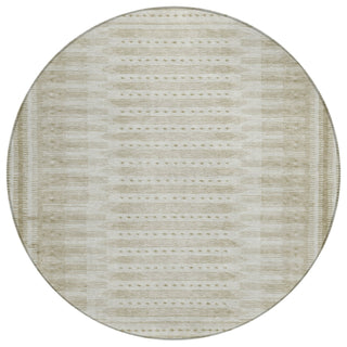 Piper Looms Chantille Border ACN1917 Khaki Machine Washable Area Rug Round Main Image