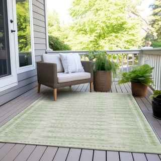 Piper Looms Chantille Border ACN1917 Sage Machine Washable Area Rug Outdoor Lifestyle Image Feature