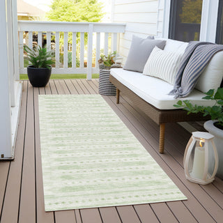 Piper Looms Chantille Border ACN1917 Sage Machine Washable Area Rug Runner Outdoor Lifestyle Image Feature