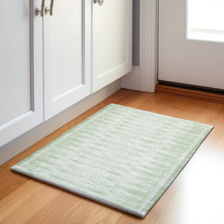 Piper Looms Chantille Border ACN1917 Sage Machine Washable Area Rug Scatter Lifestyle Image Feature