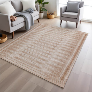 Piper Looms Chantille Border ACN1917 Salmon Machine Washable Area Rug Lifestyle Image Feature