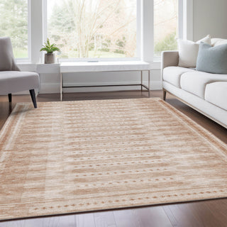Piper Looms Chantille Border ACN1917 Salmon Machine Washable Area Rug Lifestyle Image Feature