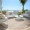 Piper Looms Chantille Border ACN1917 Salmon Machine Washable Area Rug Round Outdoor Lifestyle Image Feature